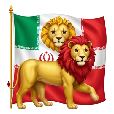Irans flag with lion and sun sticker