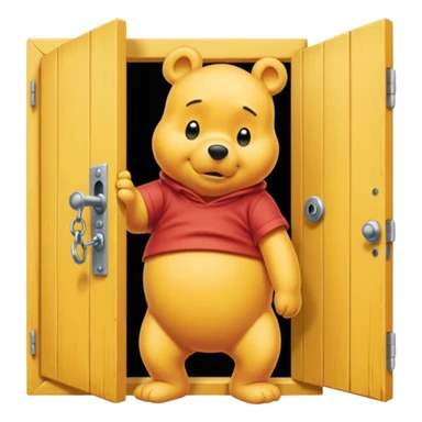 Winnie the Pooh locked door sticker