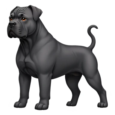 black Cane Corso dog with cropped ears and short tail sticker