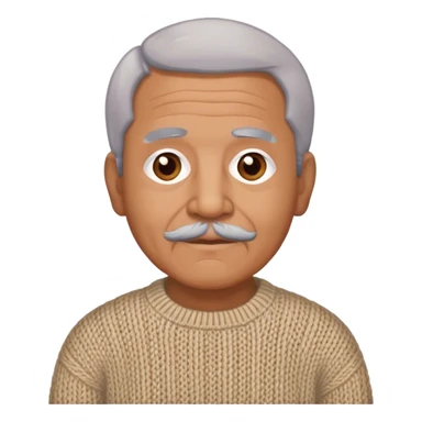 Latino grandfather, light brown, with knitted sweater sticker