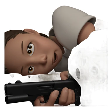 boy with gun in hand sticker