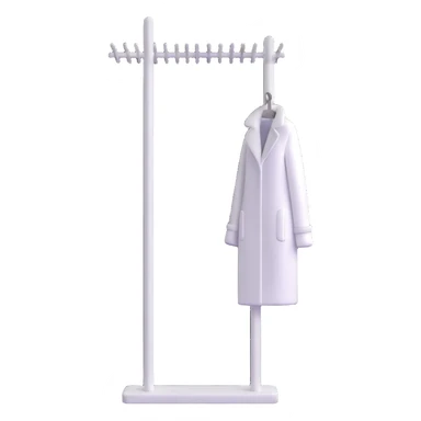 sleek white coat rack with apple-inspired minimalist design sticker