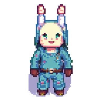 classic pixel art character from Old School RuneScape performing a cheerful wave emote, iconic game style sticker