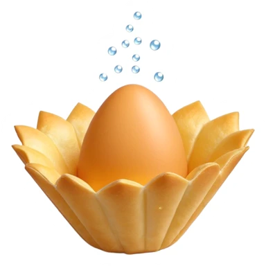 3D rendered authentic Hong Kong egg puffs (港式鸡蛋仔) folded into cone shape, golden bubbly texture, hyper-realistic egg-shaped bubbles, glossy finish, detailed texture sticker