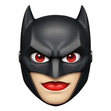 A batman emoji with red eyes and it should look realistic  sticker