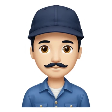 generate a pretty bratz boy wearing a dark blue cap and  button up shirt. Handsome

Mustache- black

hair black long sticker