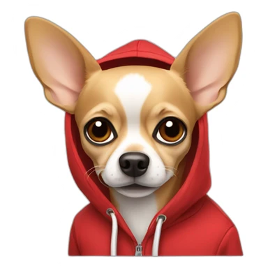 Chihuahua dog with a red hoodie sticker