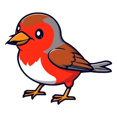 sweet little red robin bird sticker