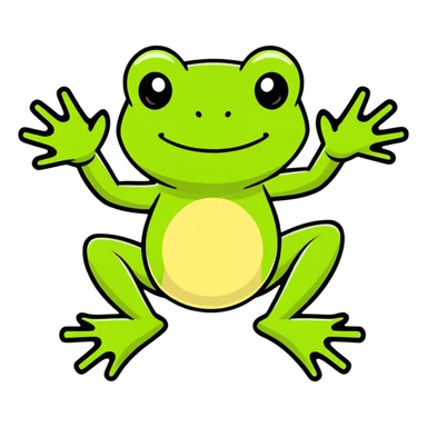toxic laboratory frog with mechanical limbs sticker