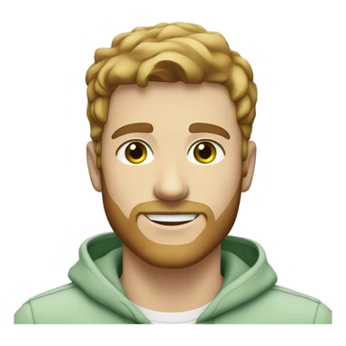 White male, age 25, light brown hair, short beard, green/blue eyes  sticker