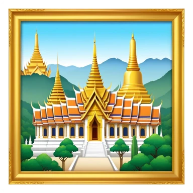 Grand Palace Bangkok Landmark Emoji – Featuring golden spires, Thai architecture, and the Emerald Buddha Temple. sticker