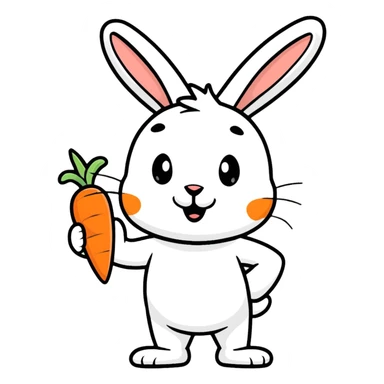 bugs bunny cartoon rabbit with carrot sticker