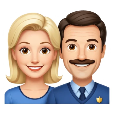 Ted Lasso smiling at Rebecca Welton  sticker