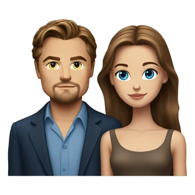 Leonardo DiCaprio with Young model with brown hair and blue eyes  sticker