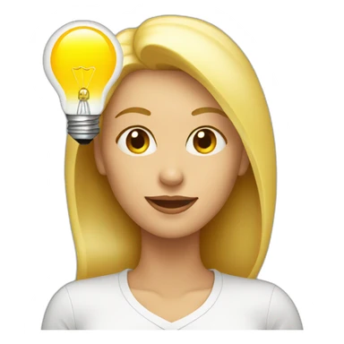 blonde woman with a lightbulb above her head sticker