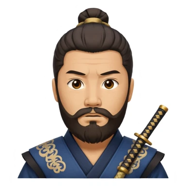 samurai with full beard sticker