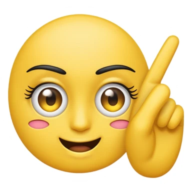 Emoji flipping someone off with lashes on sticker