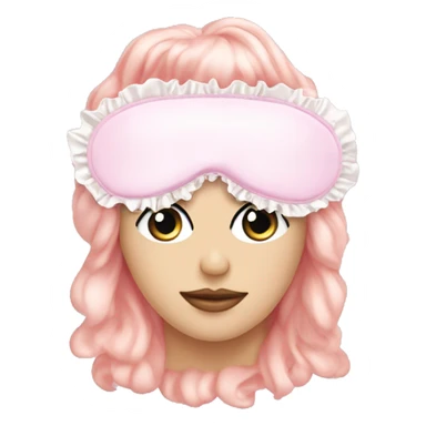 Light pink Frilly satin sleep mask no eyes sticker