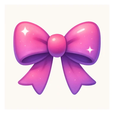 new bow emoji, cute and shiny, with a gradient effect sticker
