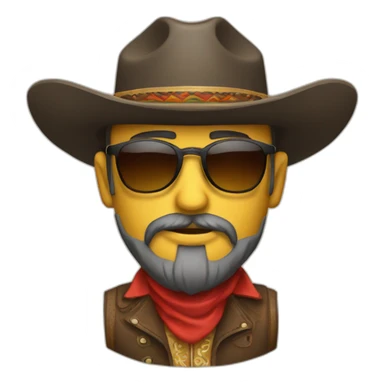 Cantautor con sombrero vaquero  barba gafas y guitarras sticker