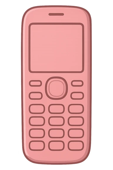 digital illustration of a pink phone, no background sticker