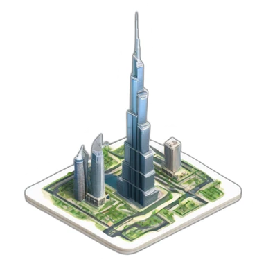 isometric-3d-Burj-Khalifa-landscape sticker