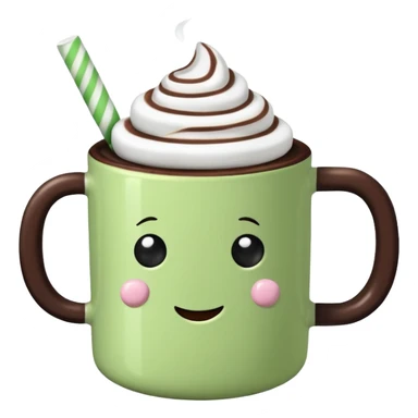 light green black mug of hot chocolate with marshmallows pop sketcha sticker