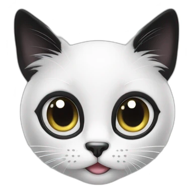 A White and Black cat wit very big eyes sticker