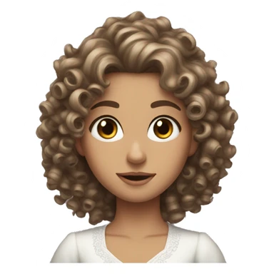 white princess curly brown hair beautiful eyes sticker