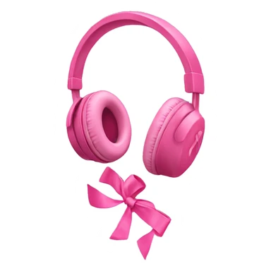 Pink headphones with pink bows￼  sticker