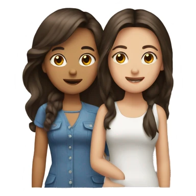 Two brunette besties sticker