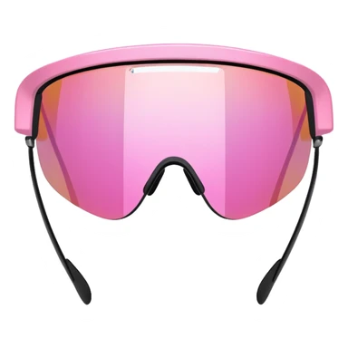 pink mirrored shield visor glasses with reflective surface, high fashion Y2K design sticker