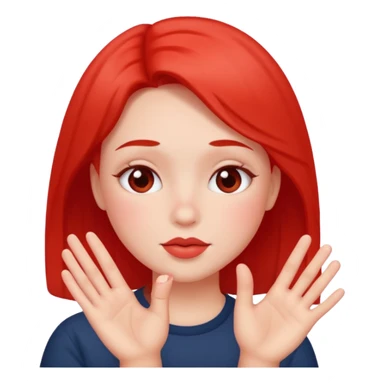 blushing with fingers sticker