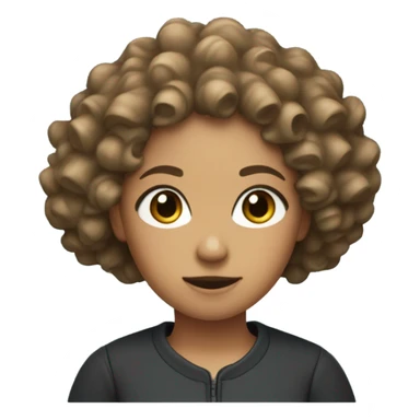 a squid game player thats a girl with curly hair and a little Chinese eyes sticker