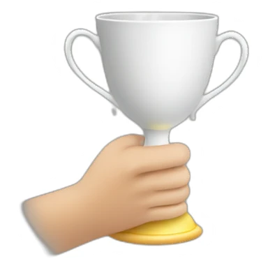 hand holding a winning cup sticker