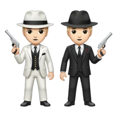 2 mafia members guns sticker