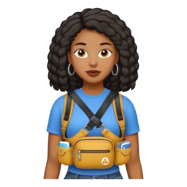 black woman with waist bags sticker