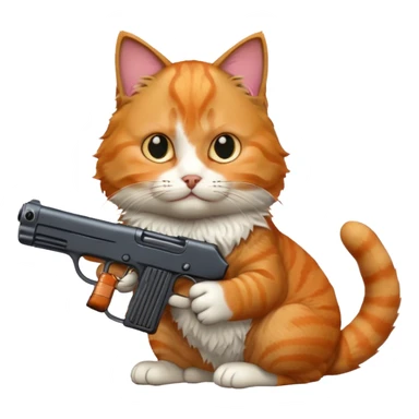 Cat with a gun sticker