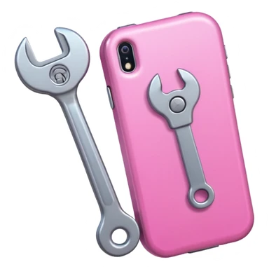 pink girly cellphone with a cute wrench sticker