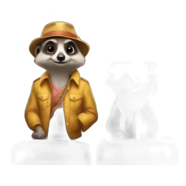 Two meerkats and a wombat at the cinema in clothes sticker