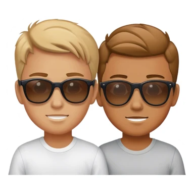 boys in sunglasses indoors BYU sticker