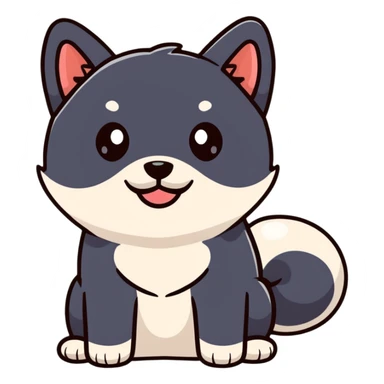adorable black Shiba Inu puppy with big eyes sticker