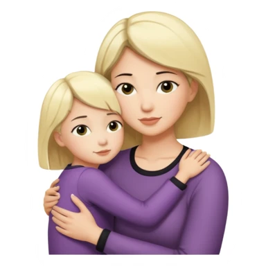 Love of short black haired mother for blonde daughter  sticker