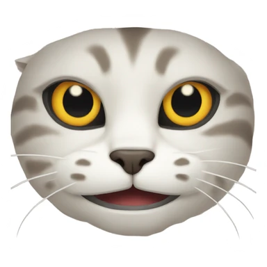 A cat with a scary face sticker