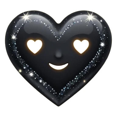 black heart with sparkles sticker