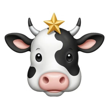 a cow thats shaped like a star sticker