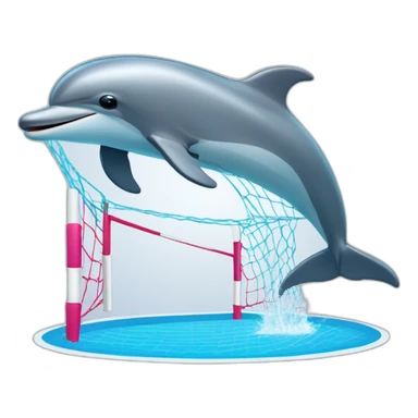 dolphin jumping over a volleyball net sticker