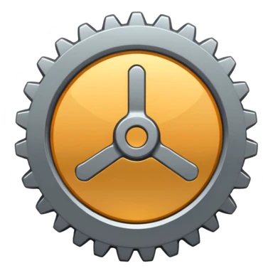 settings gear icon for site navigation. just one gear sticker