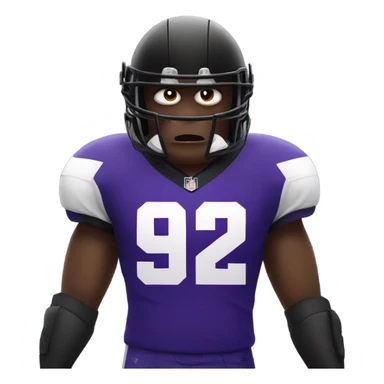 Angry Raven wearing a football jersey with number 92 sticker