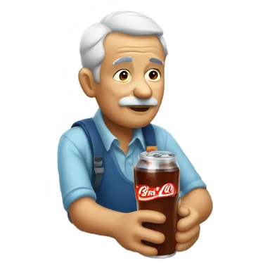 A grandfather drinking a soda. sticker